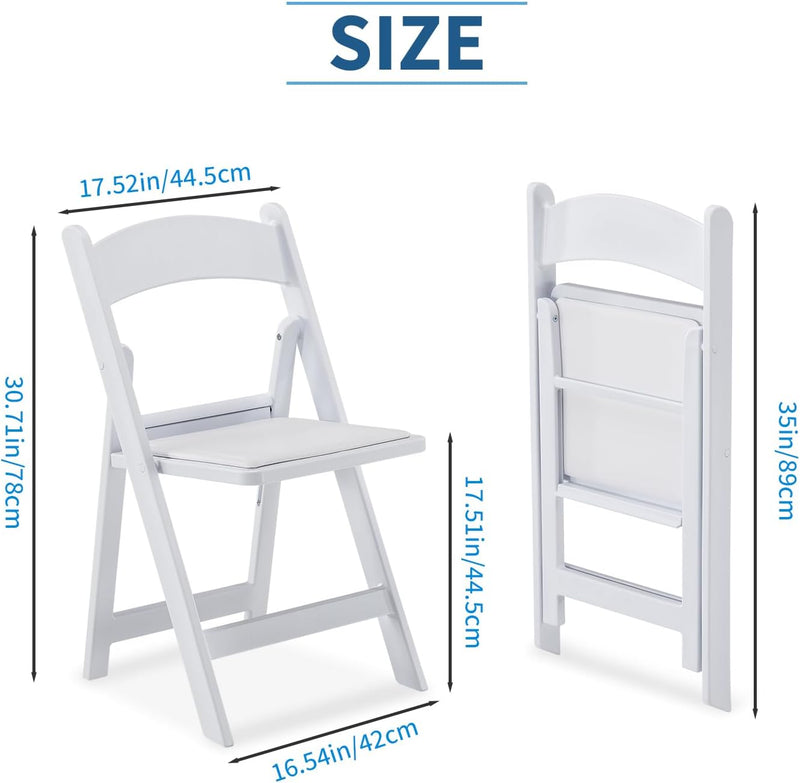 Resin Folding Chairs Foldable Chair with Vinyl Padded (4 Pack)