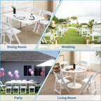 Resin Folding Chairs Foldable Chair with Vinyl Padded (4 Pack)