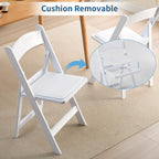 Resin Folding Chairs Foldable Chair with Vinyl Padded (4 Pack)