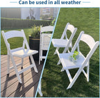 Resin Folding Chairs Foldable Chair with Vinyl Padded (4 Pack)