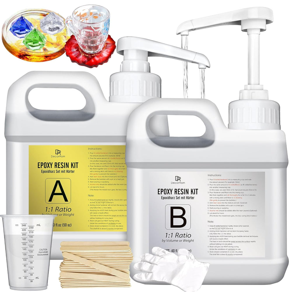 Resin Kit 2.4L 95oz Crystal Clear Self-Leveling