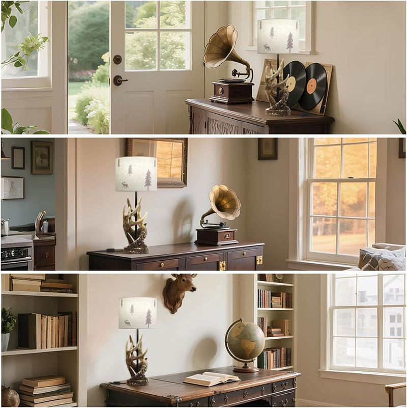 Resin Table Lamp Antler Tall for Living Room