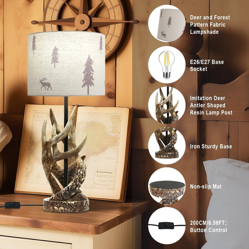 Resin Table Lamp Antler Tall for Living Room