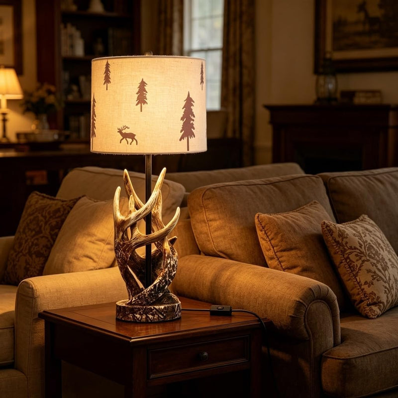 Resin Table Lamp Antler Tall for Living Room