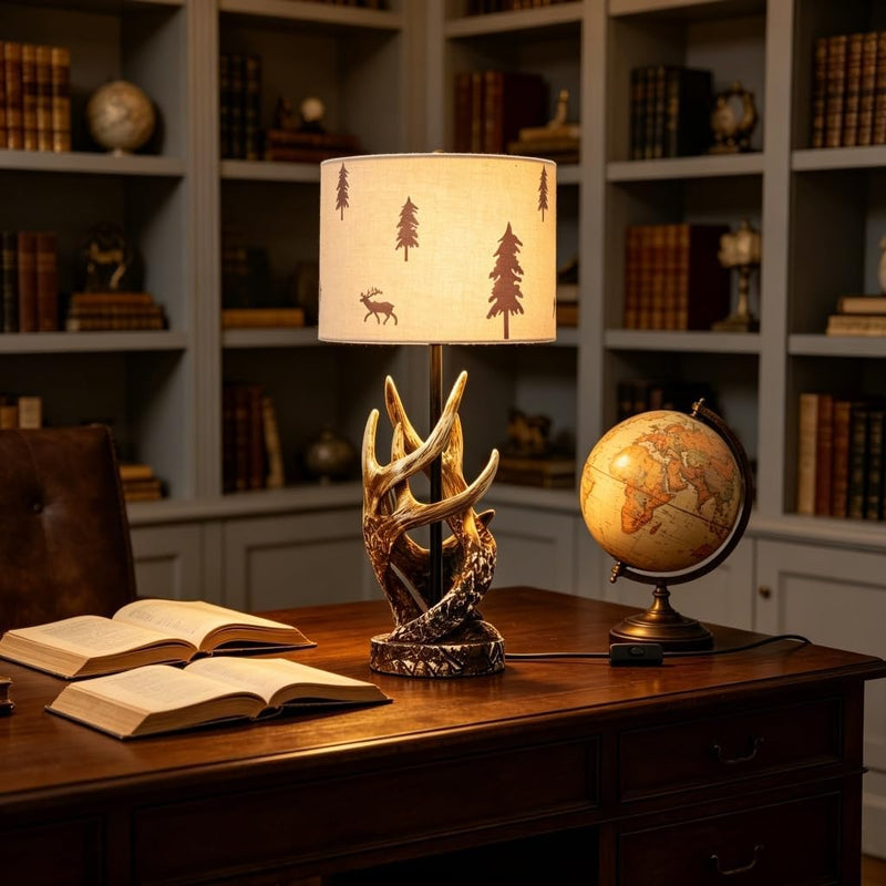 Resin Table Lamp Antler Tall for Living Room