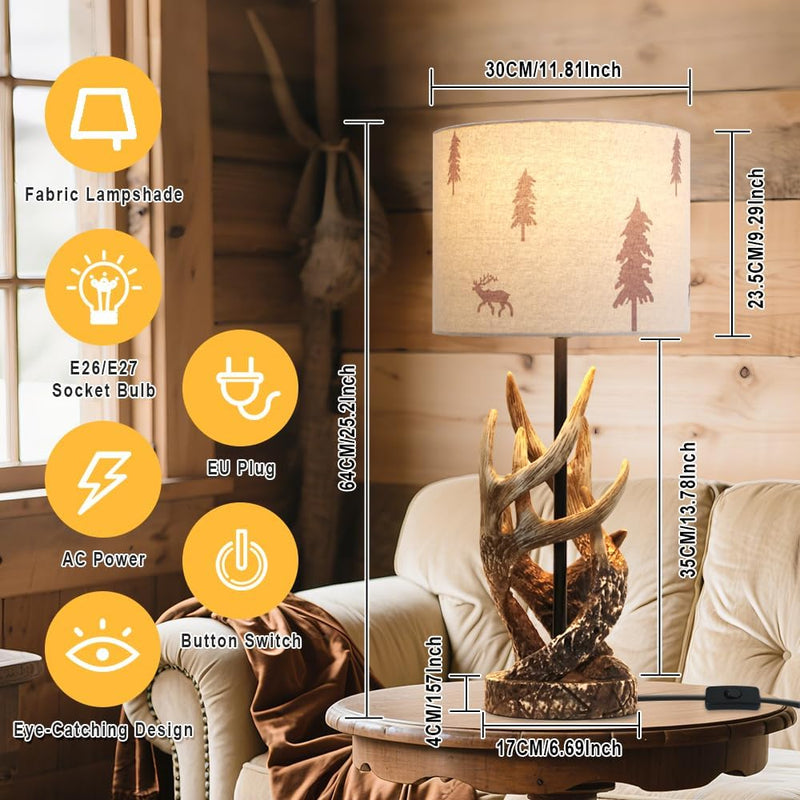 Resin Table Lamp Antler Tall for Living Room