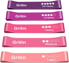 Resistance Bands Skin-Friendly Fitness Exercise Loop with (Set of 5)