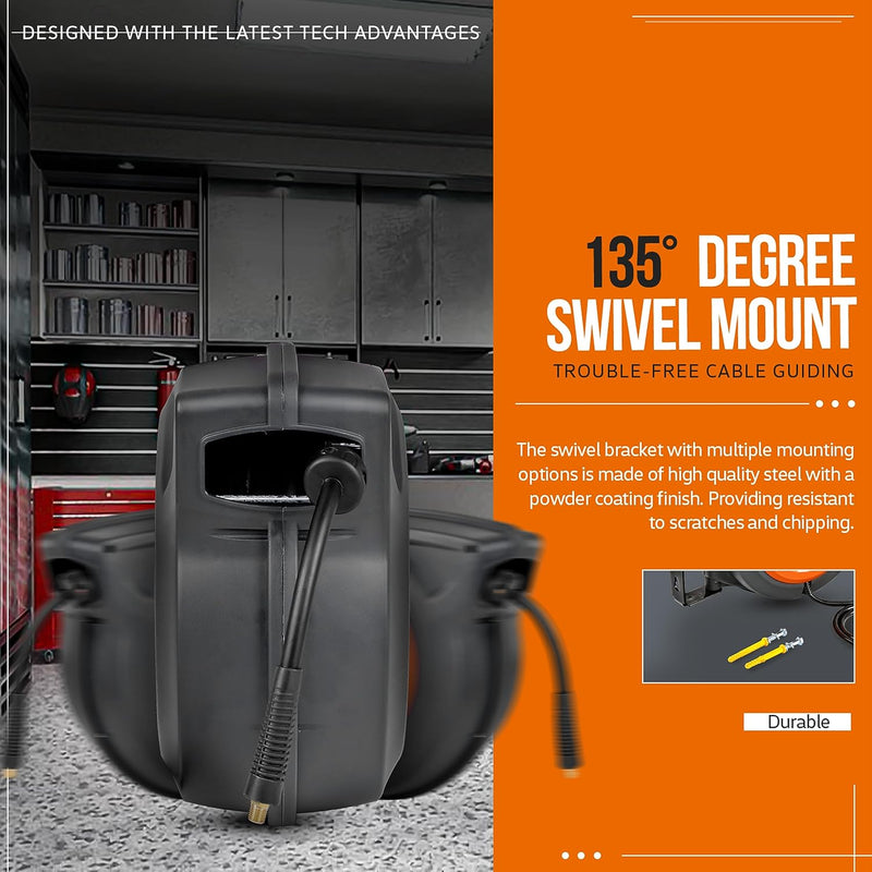 Retractable Air Hose Reel 3 8in X 15m