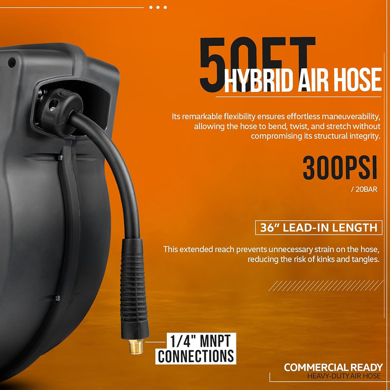 Retractable Air Hose Reel 3 8in X 15m