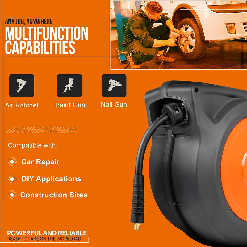 Retractable Air Hose Reel 3 8in X 15m