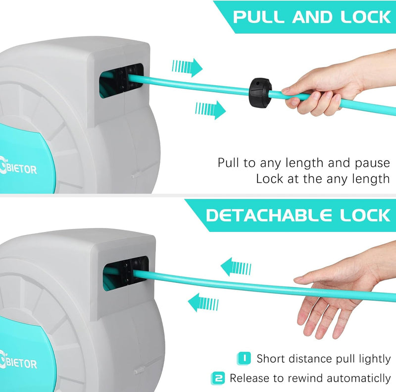 Retractable Garden Hose Reel 1 2" 35m+2m Water
