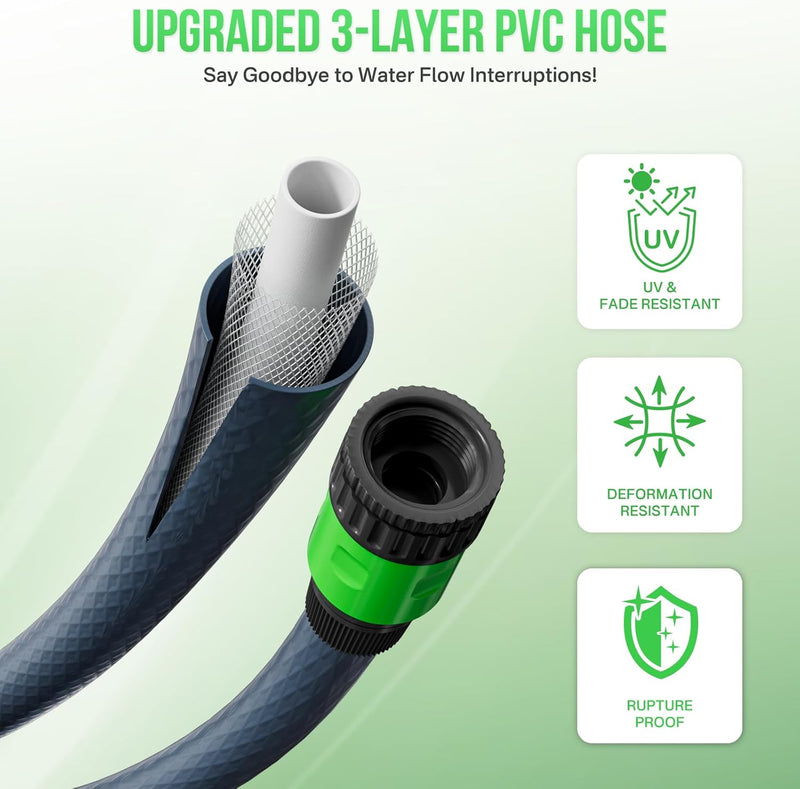 Retractable Garden Hose Reel 1 2'' X 30m+2m