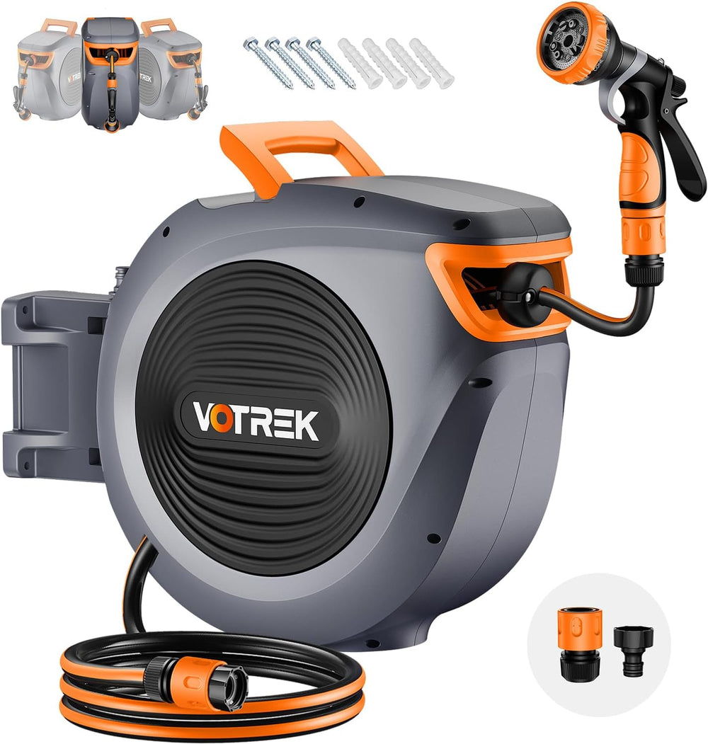 Retractable Garden Hose Reel 1 2'' X 30m+2m