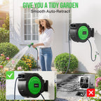 Retractable Garden Hose Reel 1 2'' X 30m+2m