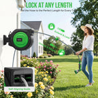 Retractable Garden Hose Reel 1 2'' X 30m+2m