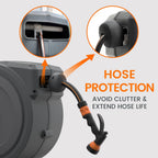 Retractable Hose Reel Wall Mounted 30+2m Garden Pivoting