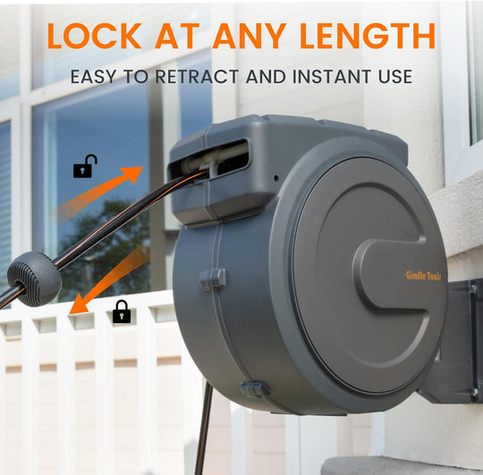 Retractable Garden Hose Reel Wall Mounted