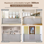 Retractable Stair Gate 180CM Extra Wide One Hand