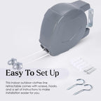 Retractable Washing Line 30m Double