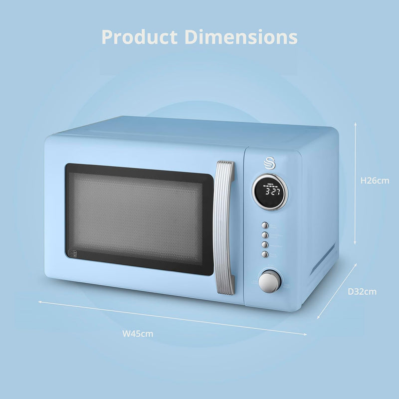 Retro 20L Digital Microwave 5 Power Levels 12