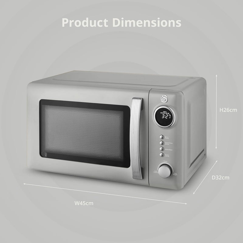 Retro 20L Digital Microwave 5 Power Levels 12