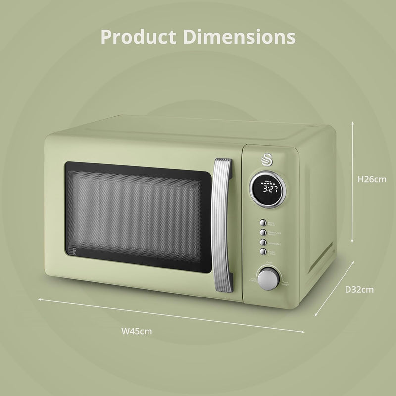Retro 20L Digital Microwave 5 Power Levels 12