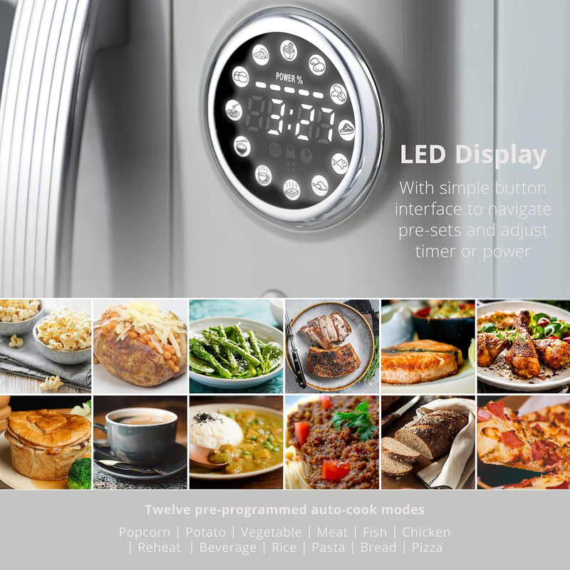 Retro 20L Digital Microwave 5 Power Levels 12