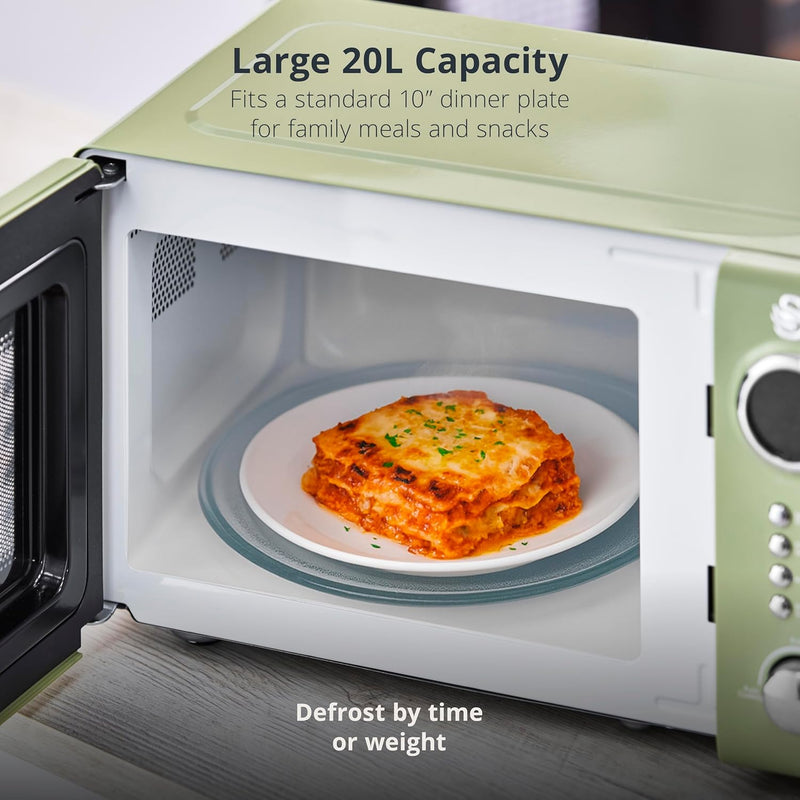 Retro 20L Digital Microwave 5 Power Levels 12