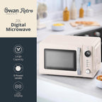 Retro 20L Digital Microwave 5 Power Levels 12