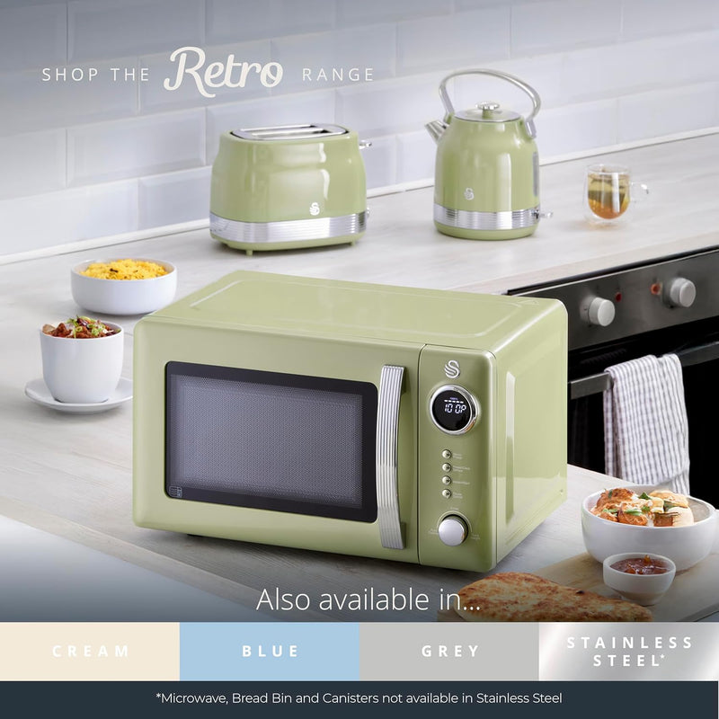 Retro 20L Digital Microwave 5 Power Levels 12