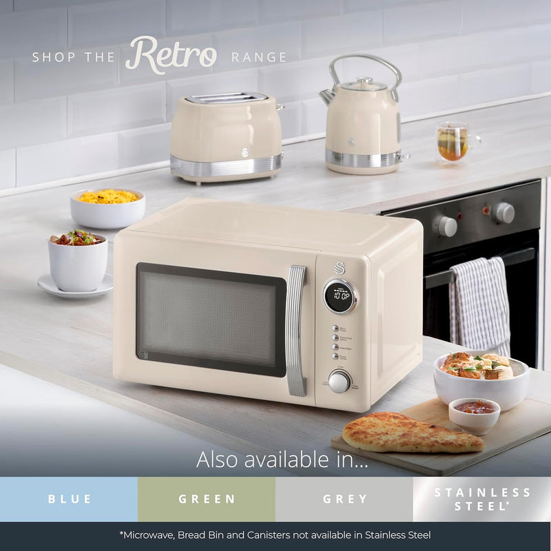 Retro 20L Digital Microwave 5 Power Levels 12