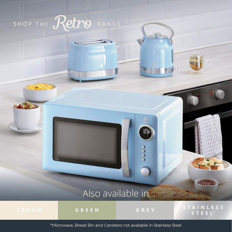 Retro 20L Digital Microwave 5 Power Levels 12