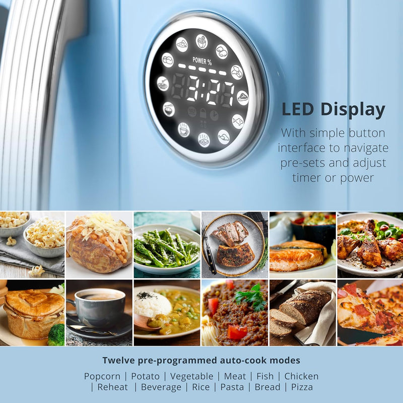 Retro 20L Digital Microwave 5 Power Levels 12