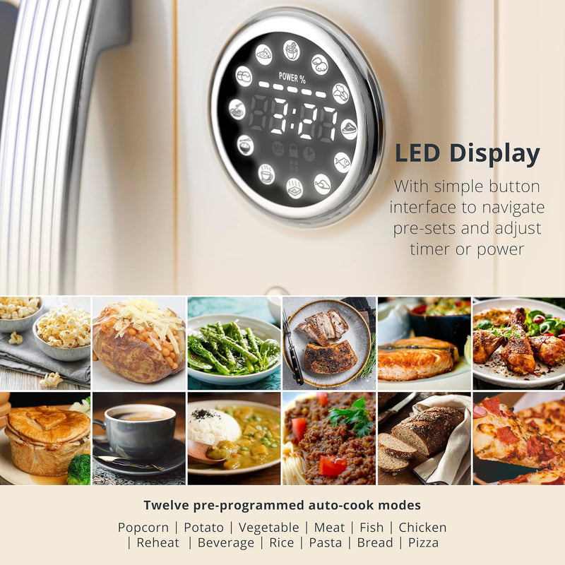 Retro 20L Digital Microwave 5 Power Levels 12