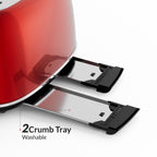 Retro 4 Slice Toaster Wide Slot Defrost Glossy
