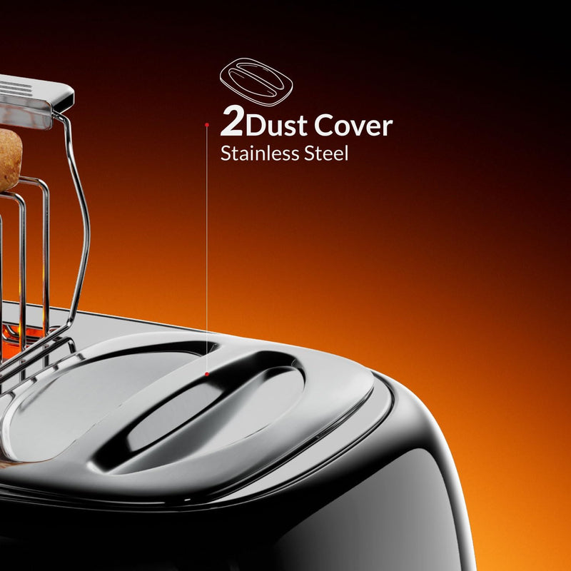 Retro 4 Slice Toaster Wide Slot Defrost Glossy