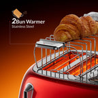 Retro 4 Slice Toaster Wide Slot Defrost Glossy
