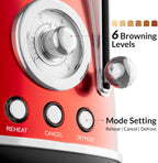 Retro 4 Slice Toaster Wide Slot Defrost Glossy