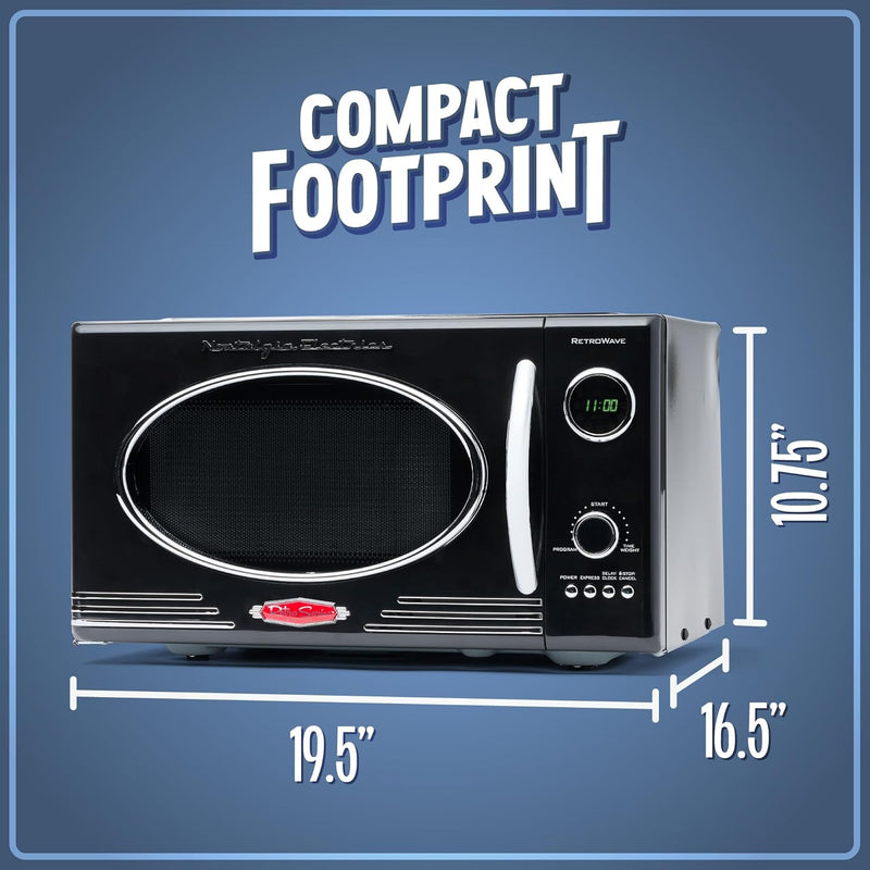 Retro Countertop Microwave Oven Large 800-Watt 25.4L 12