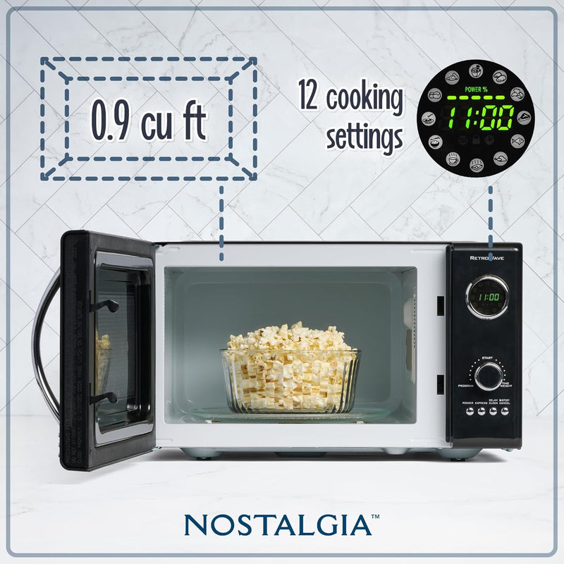 Retro Countertop Microwave Oven Large 800-Watt 25.4L 12