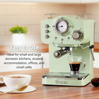 Retro Espresso Coffee Machine with Milk Frother Steam