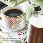 Retro Espresso Coffee Machine with Milk Frother Steam