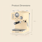 Retro Espresso Coffee Machine with Milk Frother Steam