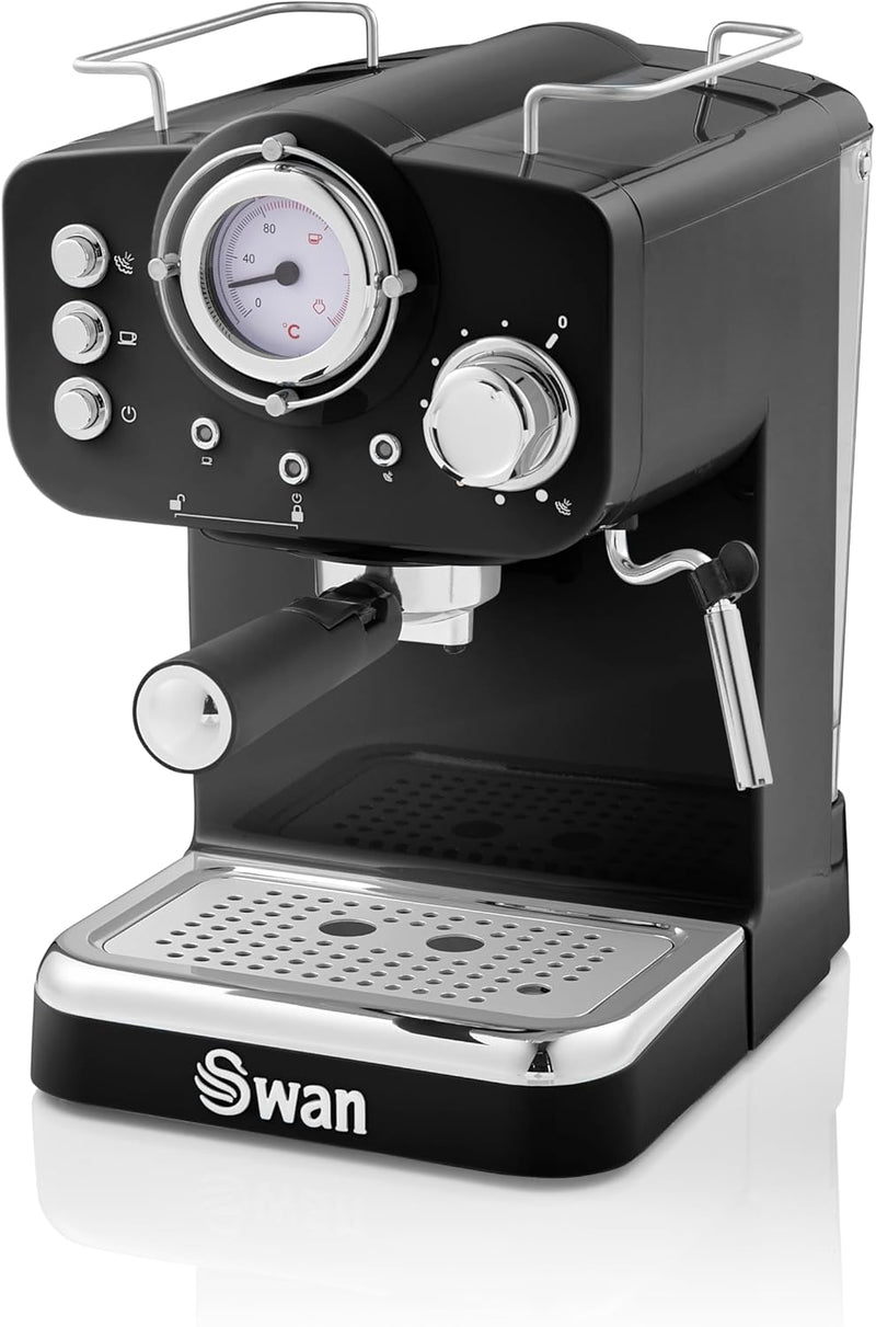 Retro Espresso Coffee Machine with Milk Frother Steam