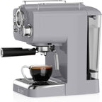 Retro Espresso Coffee Machine with Milk Frother Steam