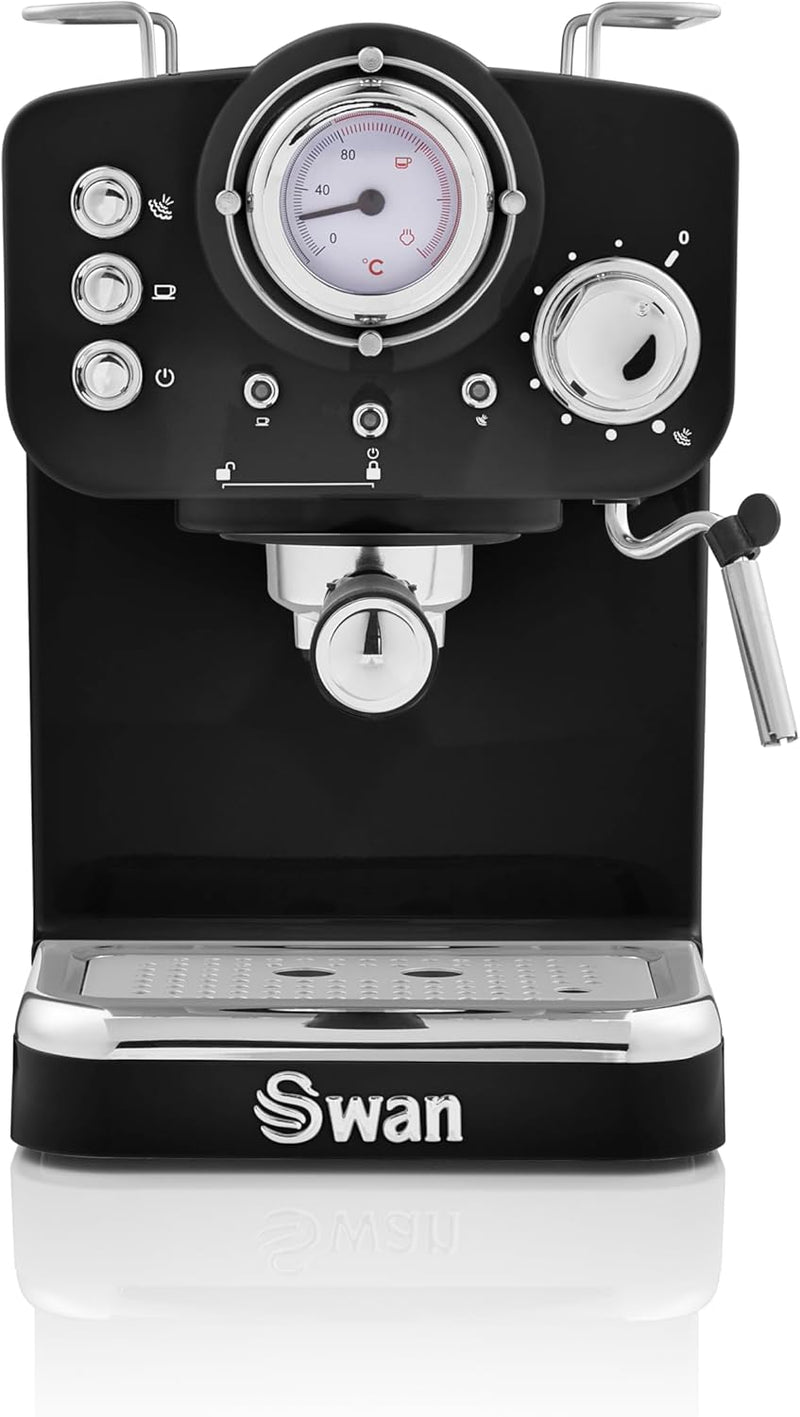 Retro Espresso Coffee Machine with Milk Frother Steam