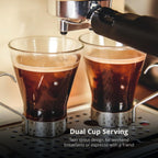 Retro Espresso Coffee Machine with Milk Frother Steam