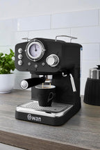 Retro Espresso Coffee Machine with Milk Frother Steam