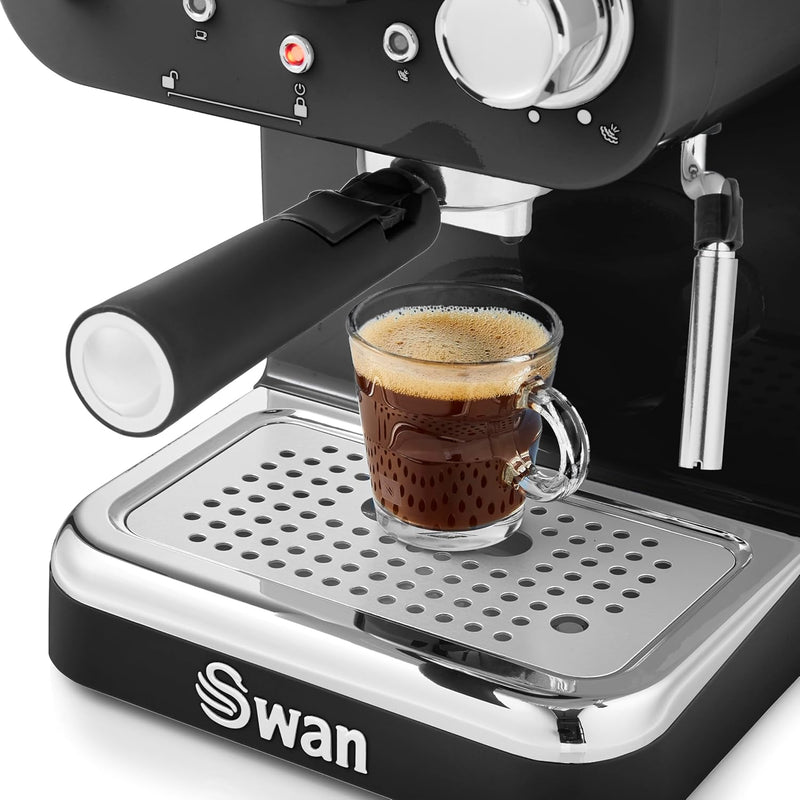 Retro Espresso Coffee Machine with Milk Frother Steam