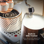 Retro Espresso Coffee Machine with Milk Frother Steam